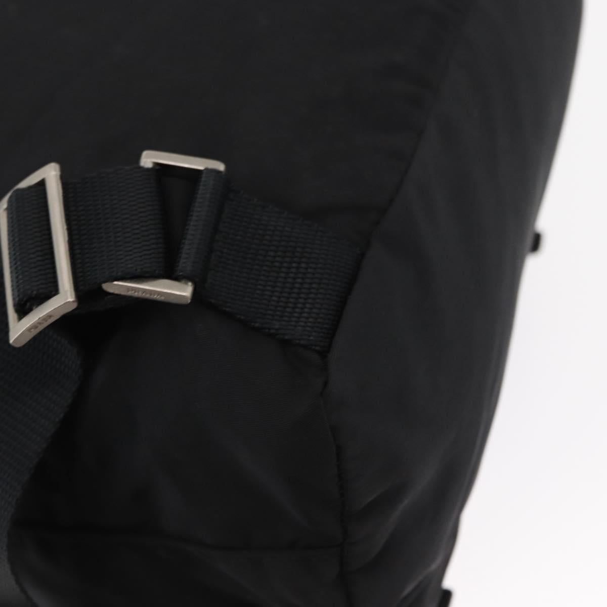 PRADA Backpack Nylon Black Silver Auth BA8176