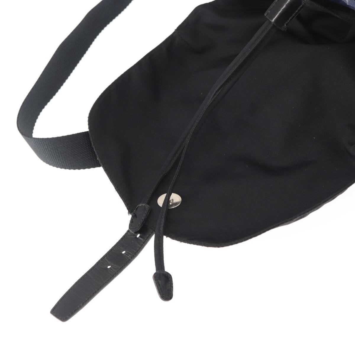 PRADA Backpack Nylon Black Silver Auth BA8176