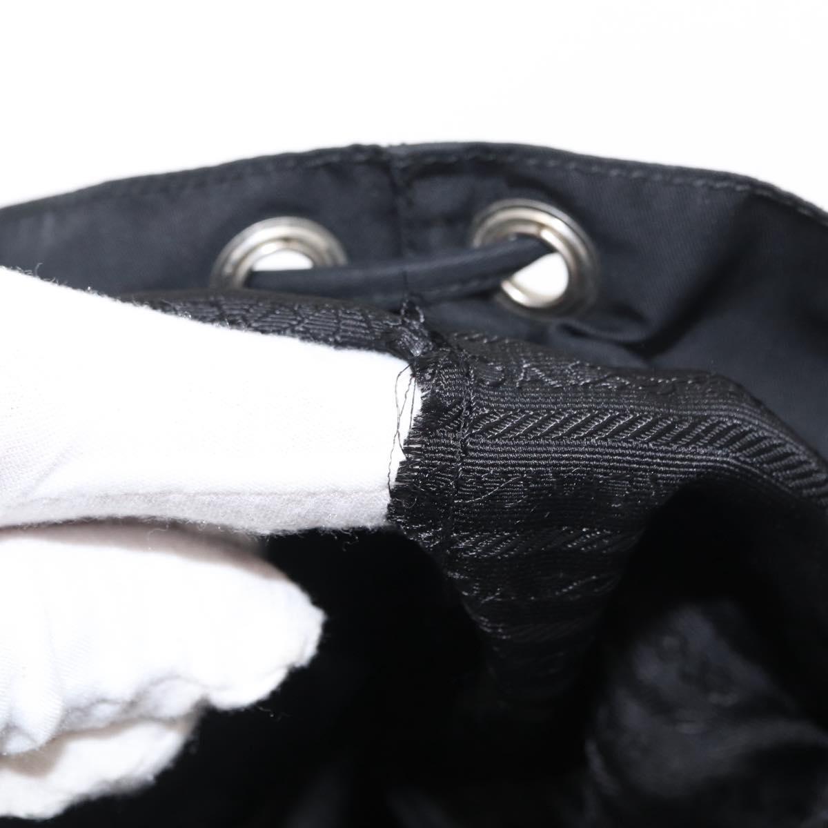 PRADA Backpack Nylon Black Silver Auth BA8176