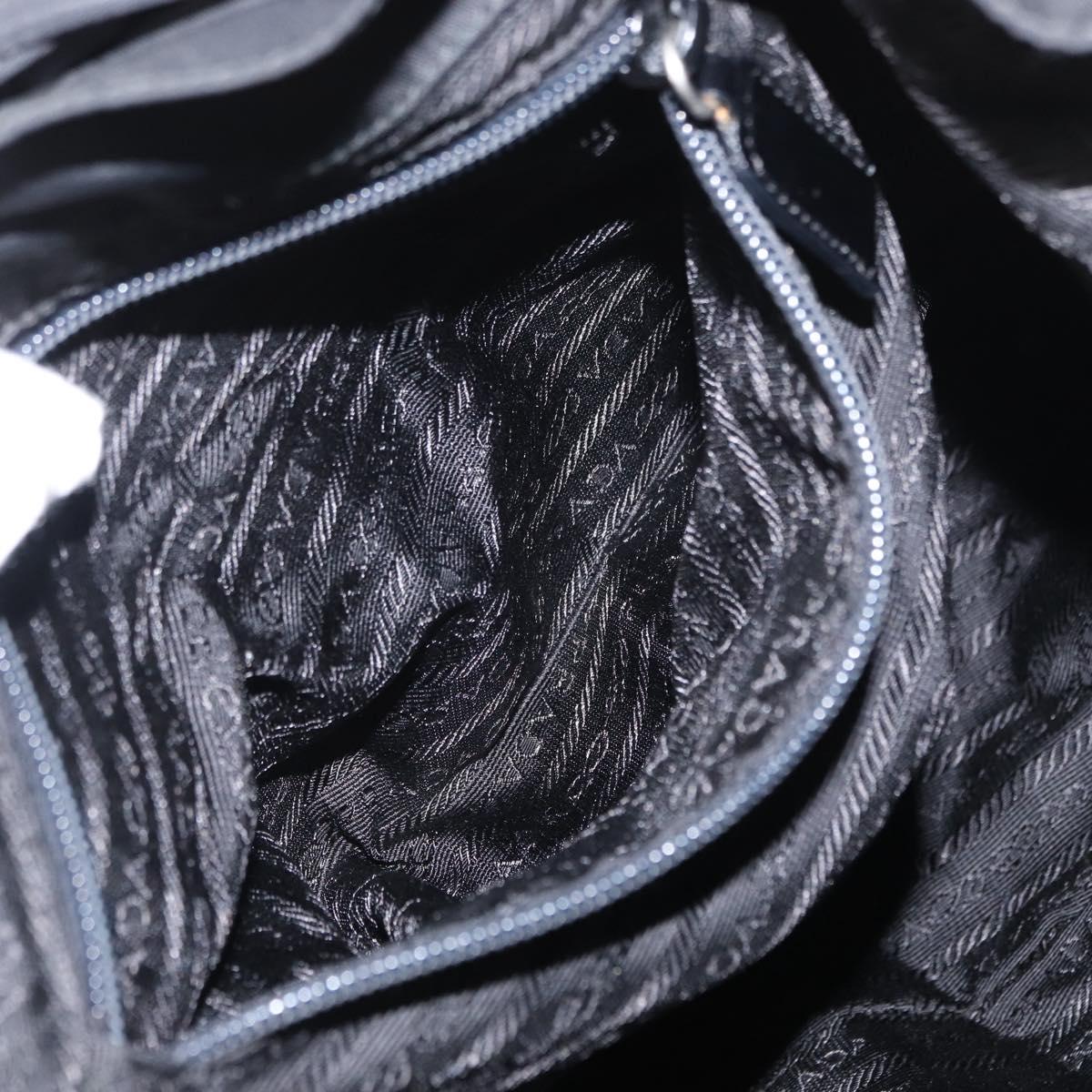 PRADA Backpack Nylon Black Silver Auth BA8176