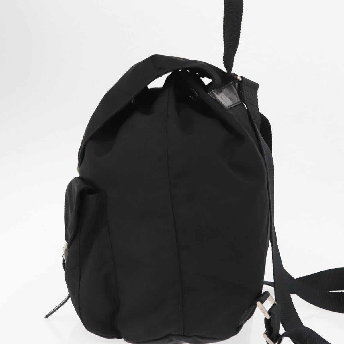 PRADA Backpack Nylon Black Silver Auth BA8176