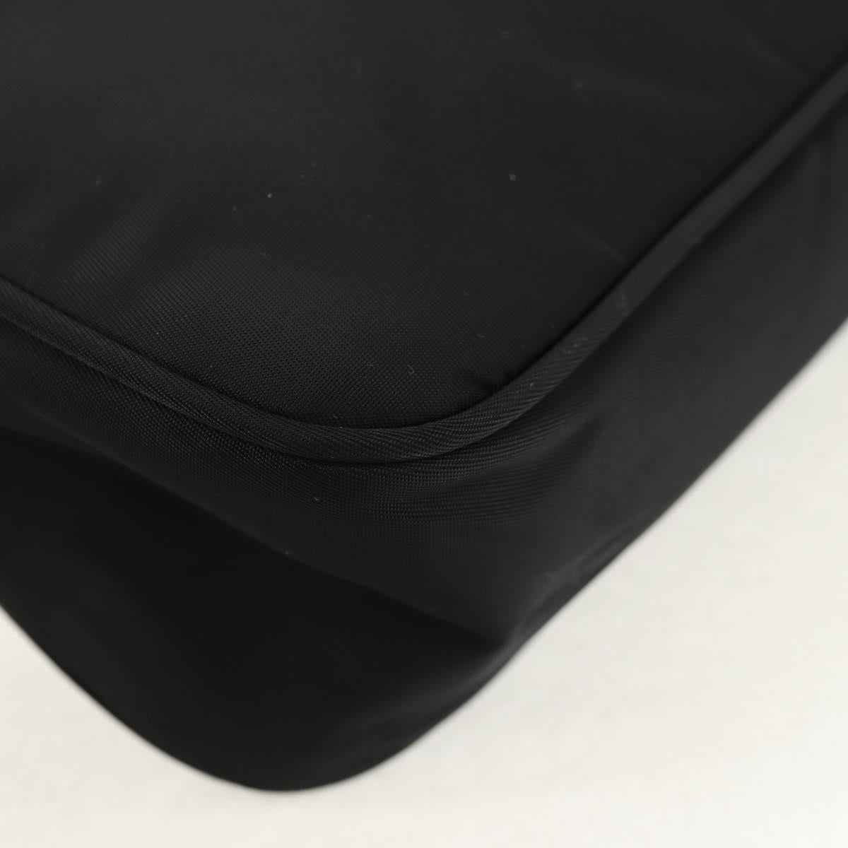 PRADA Hand Bag Nylon Black Silver Auth BA8177V