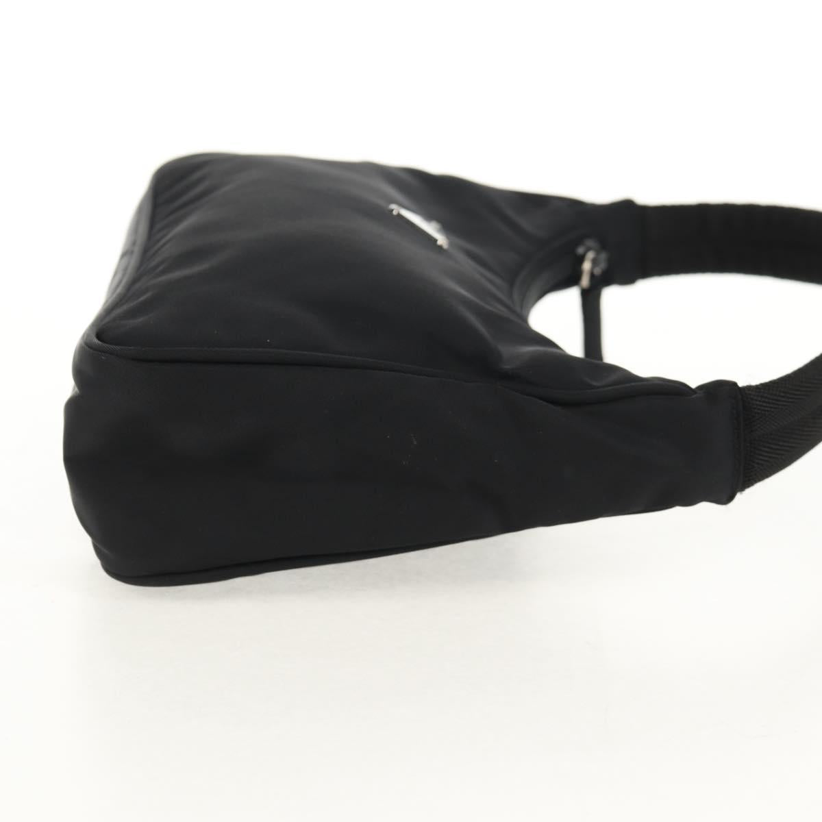 PRADA Hand Bag Nylon Black Silver Auth BA8177V