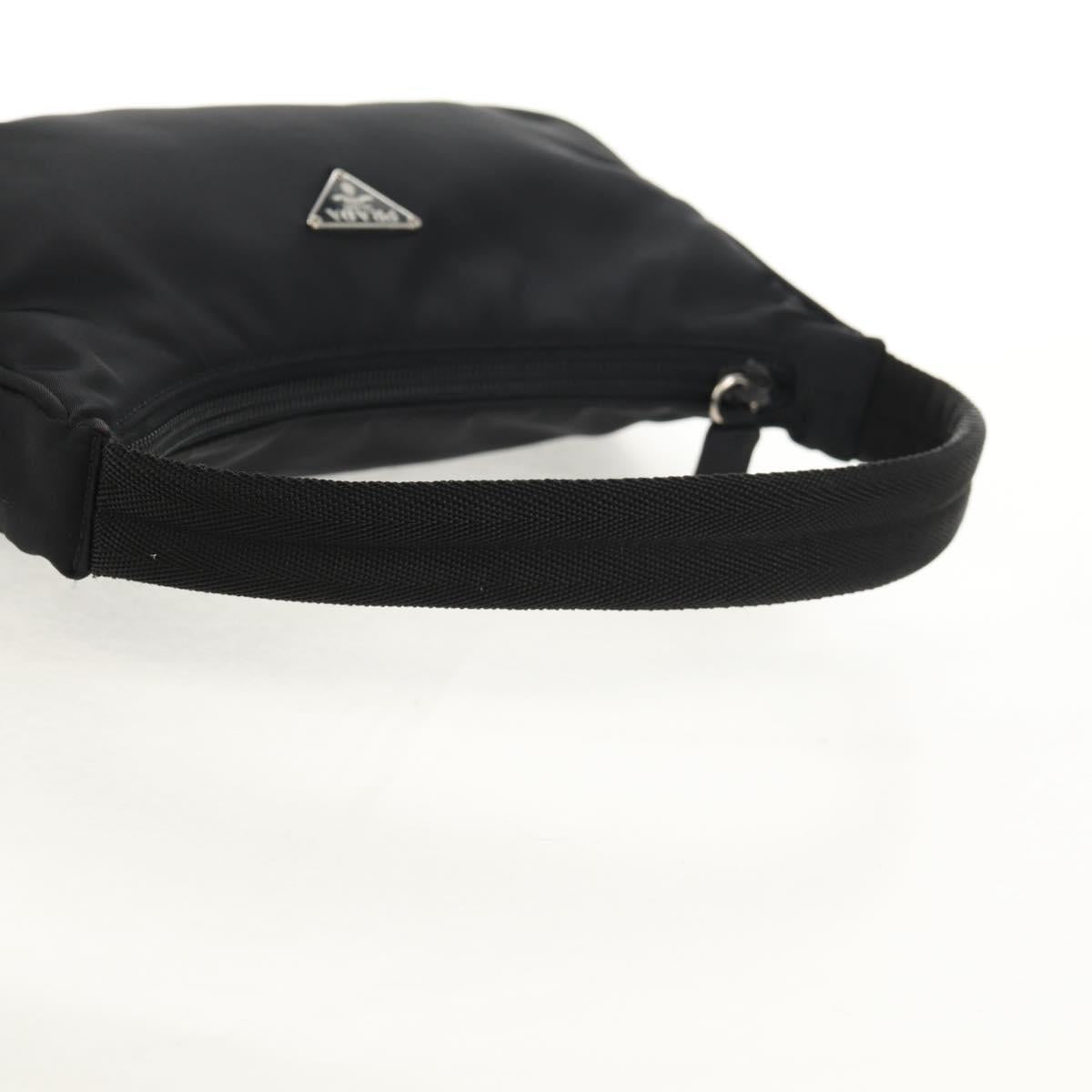 PRADA Hand Bag Nylon Black Silver Auth BA8177V