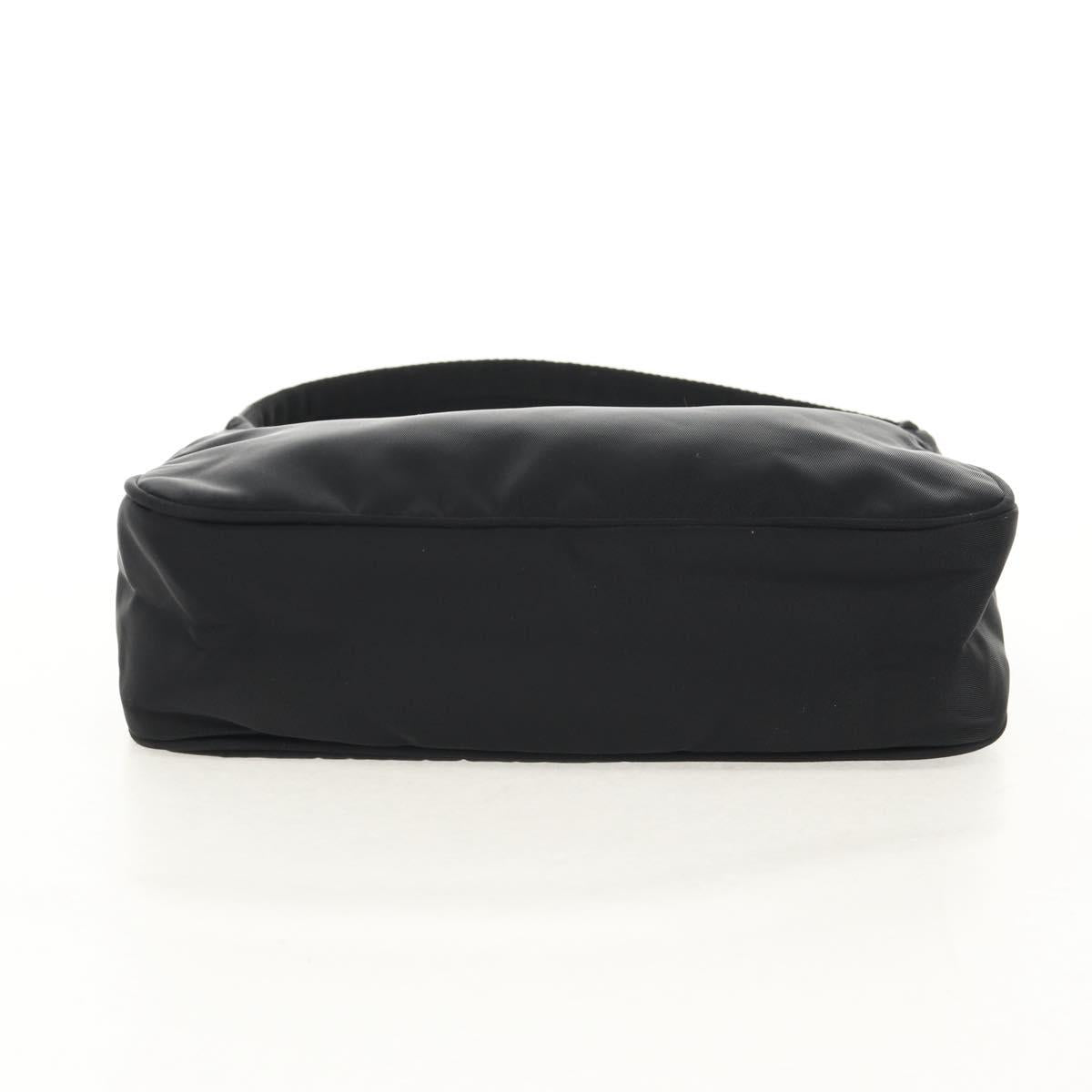 PRADA Hand Bag Nylon Black Silver Auth BA8177V