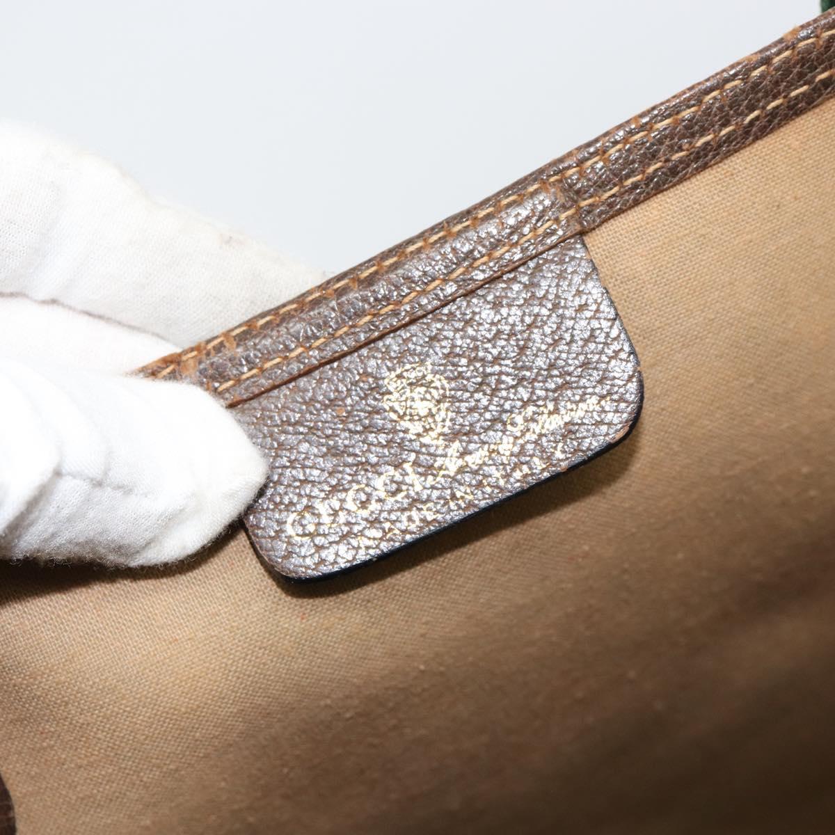 GUCCI GG Supreme Web Sherry Line Tote Bag PVC Beige Auth BA8180