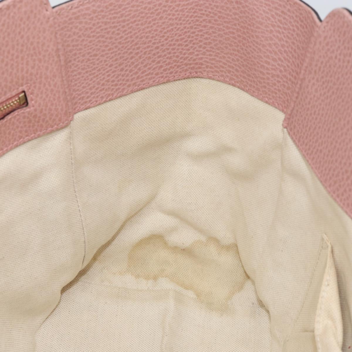 GUCCI Tote Bag Leather Gray Gold 354408 Auth BA8183