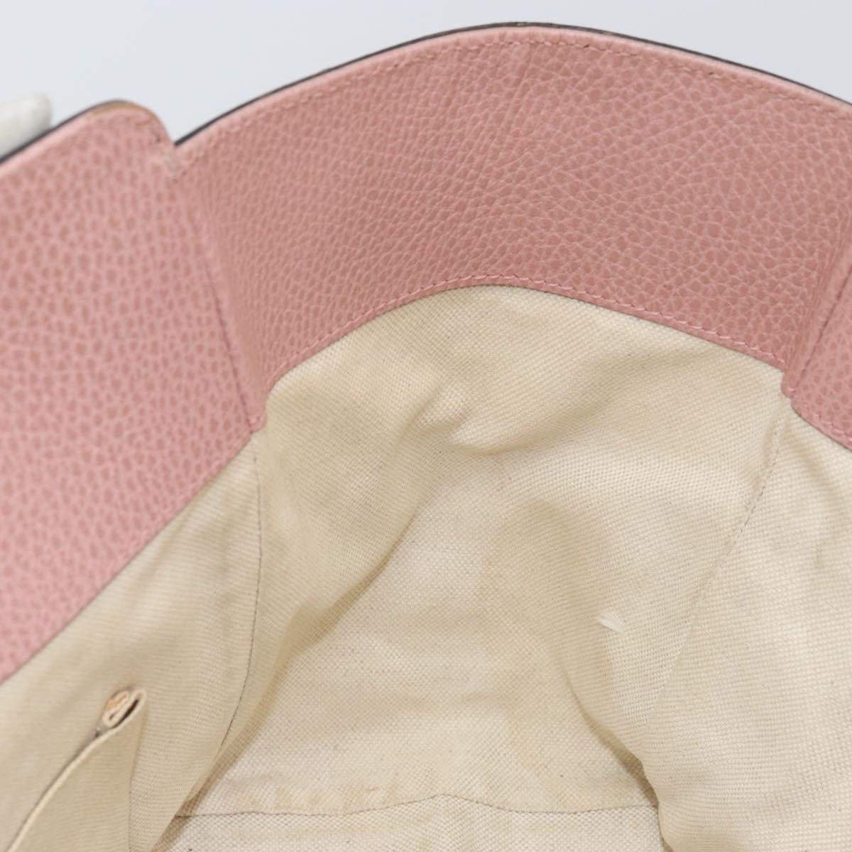 GUCCI Tote Bag Leather Gray Gold 354408 Auth BA8183