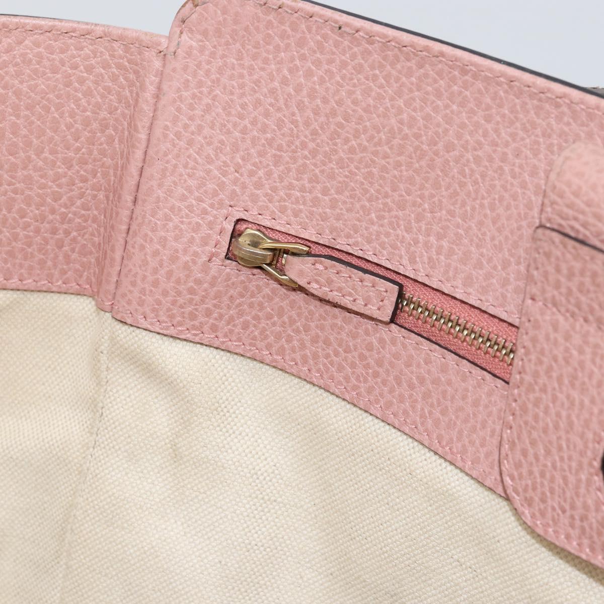 GUCCI Tote Bag Leather Gray Gold 354408 Auth BA8183