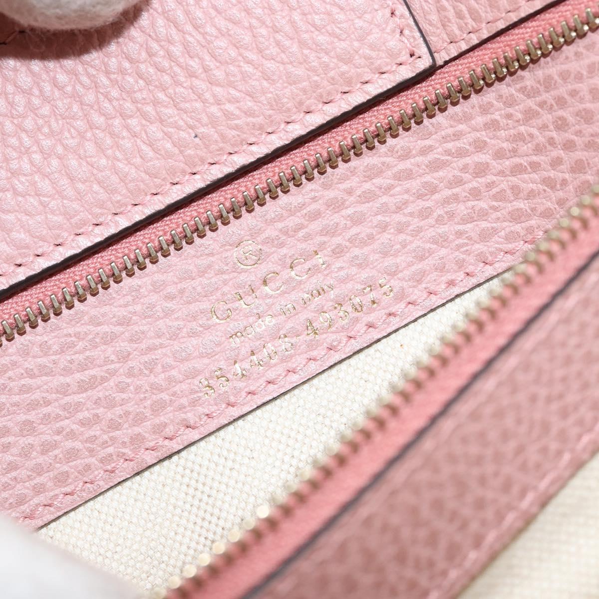 GUCCI Tote Bag Leather Gray Gold 354408 Auth BA8183