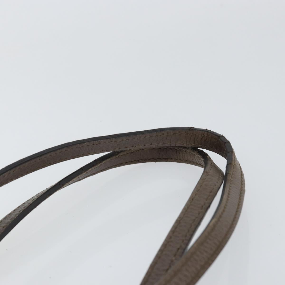 GUCCI Tote Bag Leather Gray Gold 354408 Auth BA8183