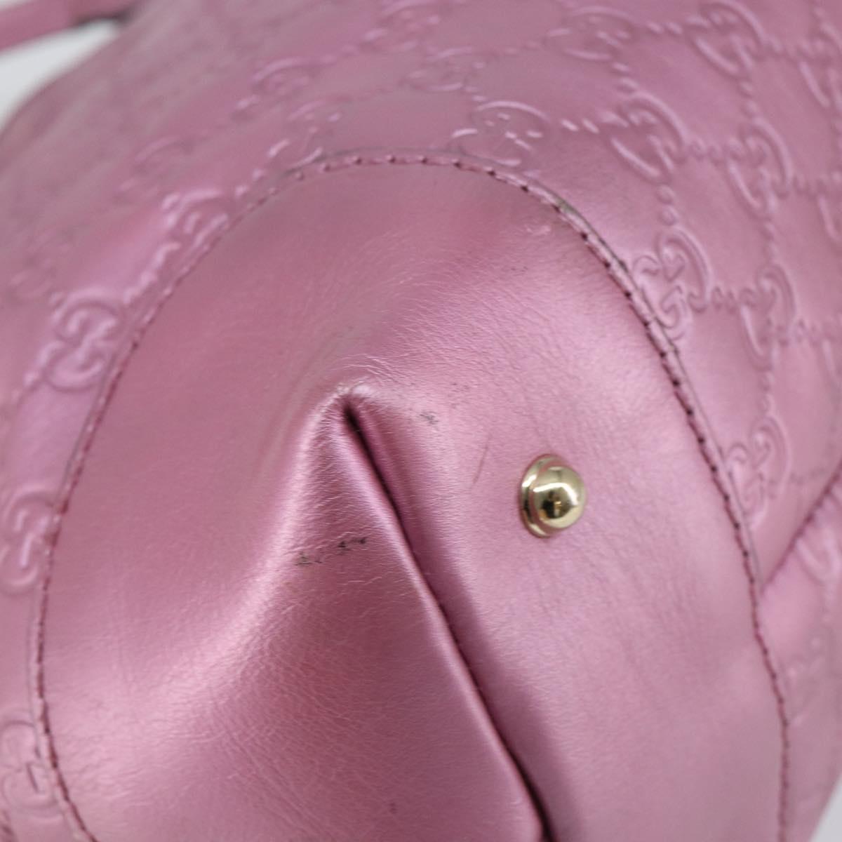 GUCCI GG Canvas Guccissima Tote Bag Leather Pink Gold 269956 Auth BA8184