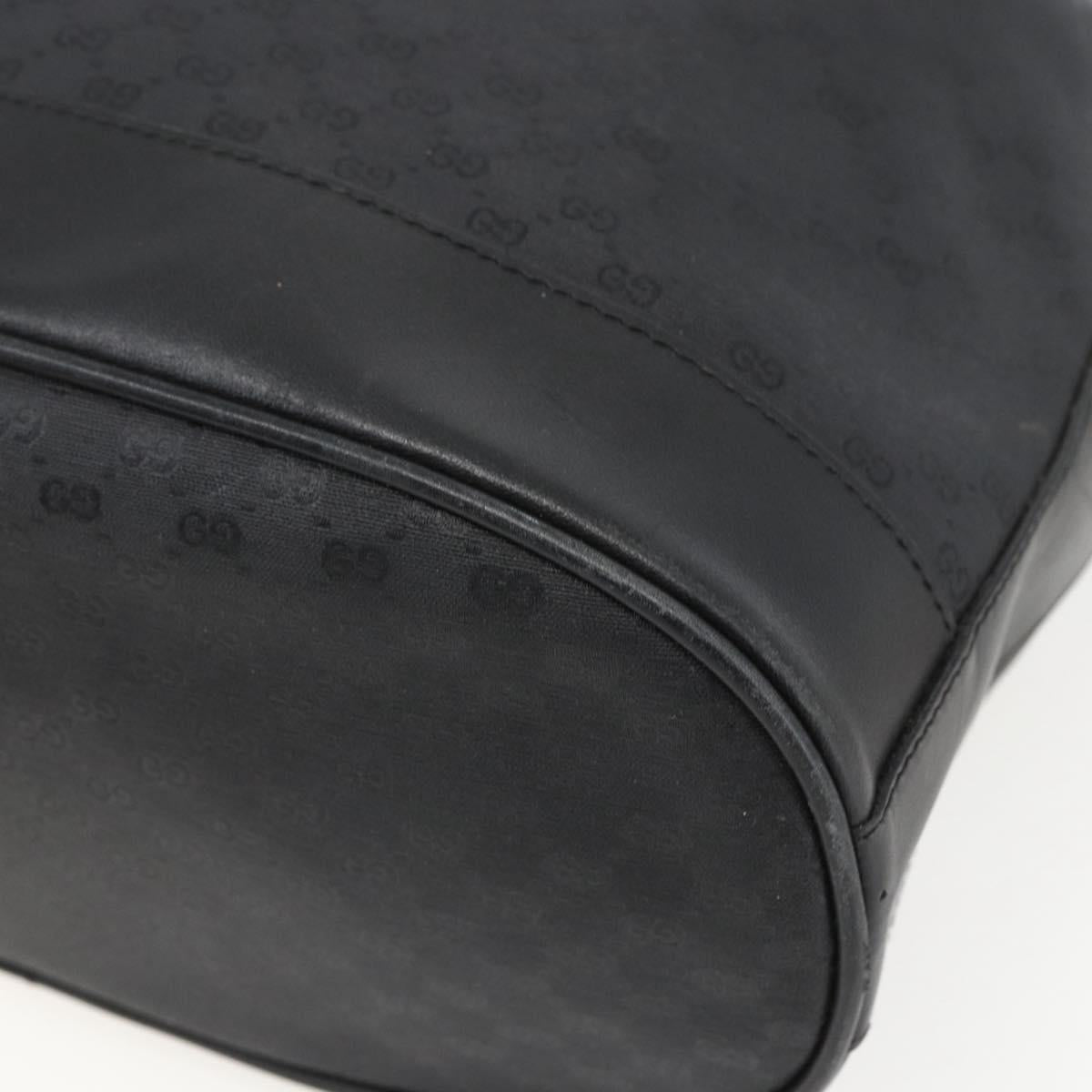 GUCCI Micro GG Supreme Bag PVC Leather Black Gold 001 164 0933 Auth BA8185