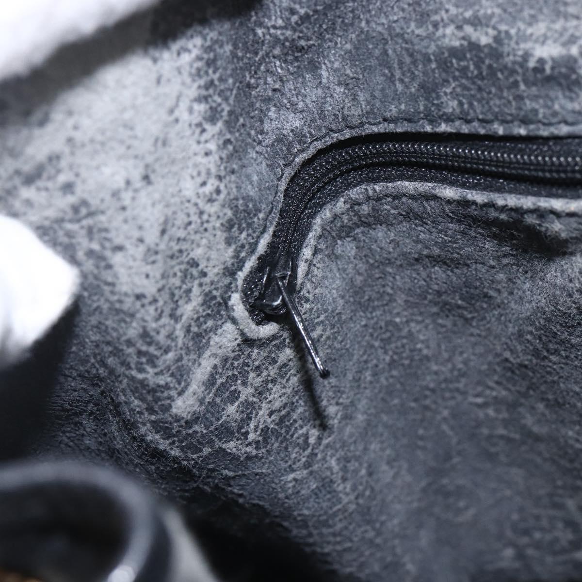 GUCCI Micro GG Supreme Bag PVC Leather Black Gold 001 164 0933 Auth BA8185