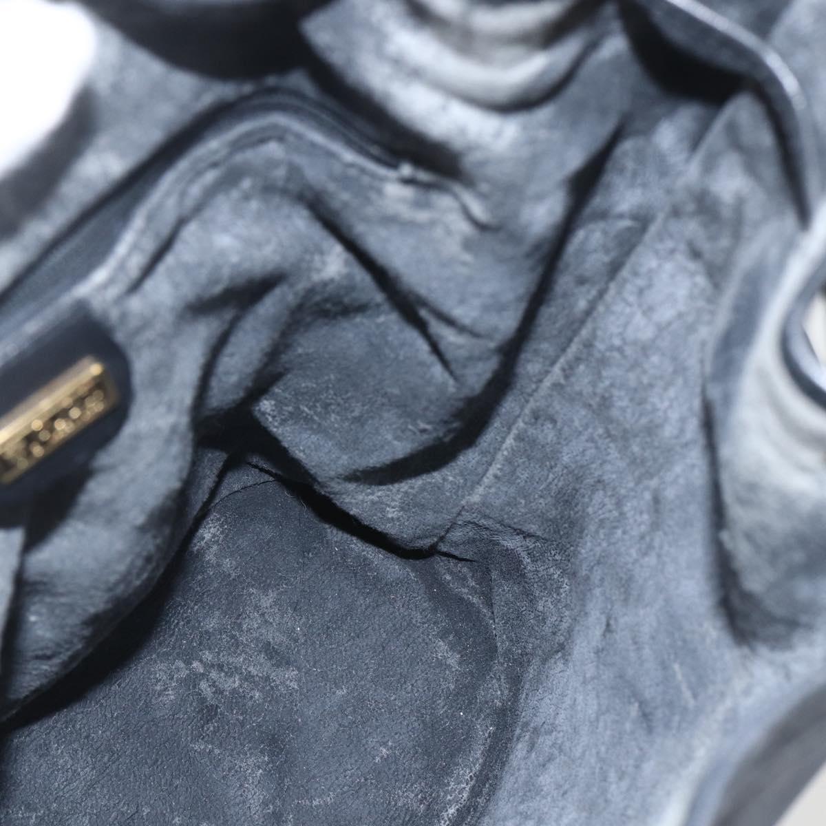 GUCCI Micro GG Supreme Bag PVC Leather Black Gold 001 164 0933 Auth BA8185