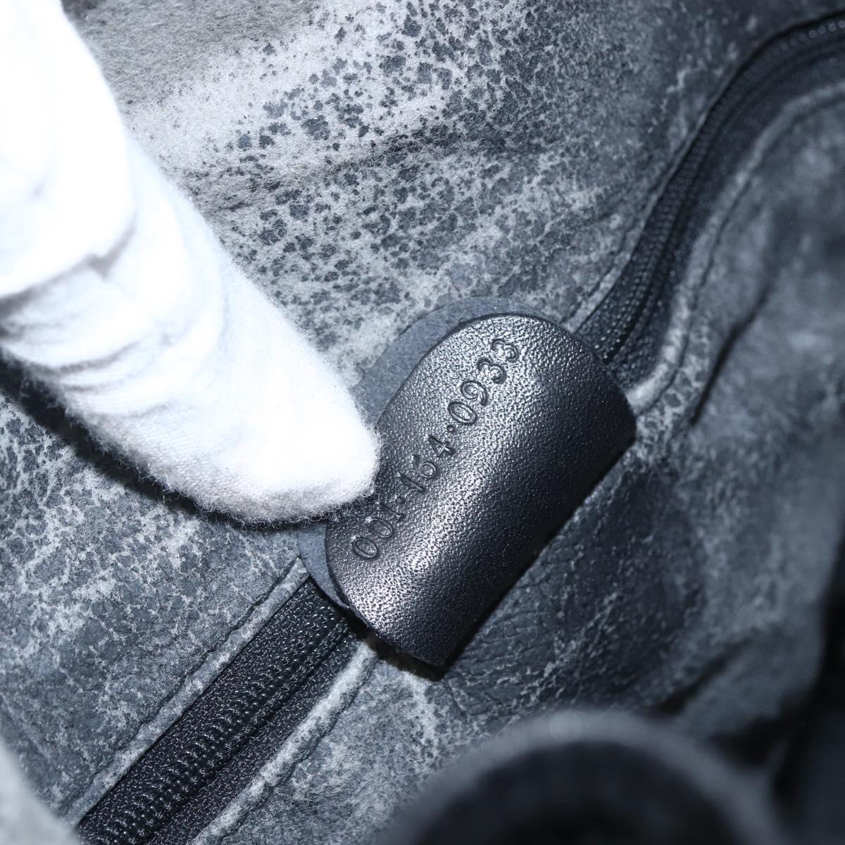 GUCCI Micro GG Supreme Bag PVC Leather Black Gold 001 164 0933 Auth BA8185