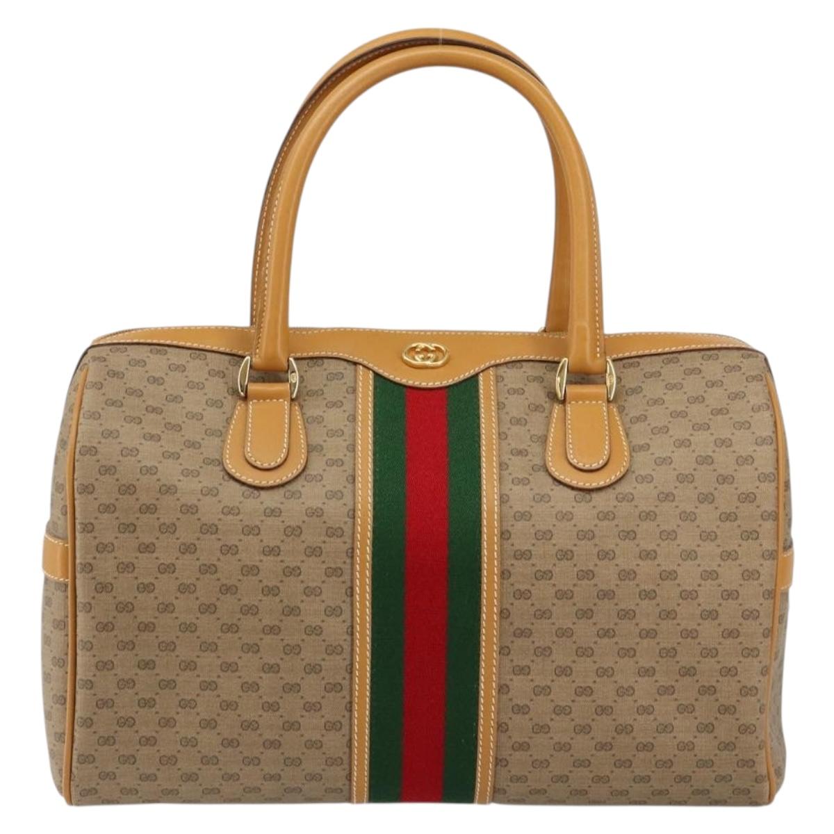 GUCCI Micro GG Supreme Web Sherry Line Bag PVC Beige 002 40 0168 Auth BA8186