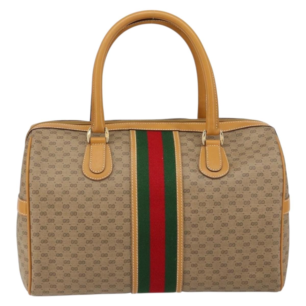 GUCCI Micro GG Supreme Web Sherry Line Bag PVC Beige 002 40 0168 Auth BA8186