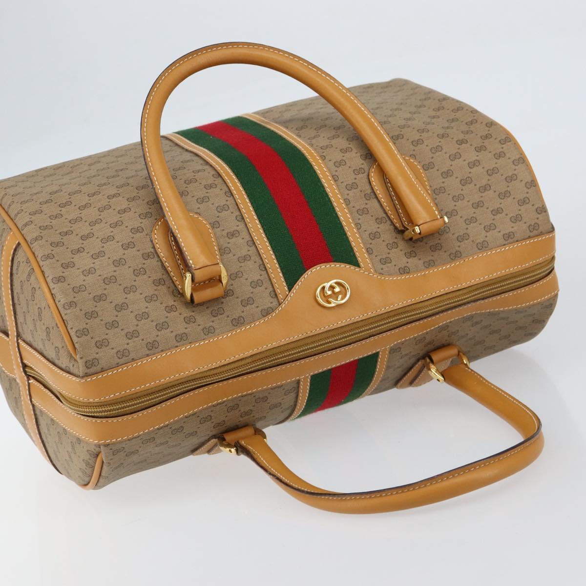 GUCCI Micro GG Supreme Web Sherry Line Bag PVC Beige 002 40 0168 Auth BA8186