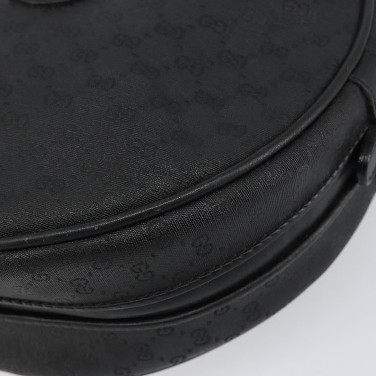 GUCCI Micro GG Canvas Shoulder Bag PVC Black Gold 007 104 0088 Auth BA8187