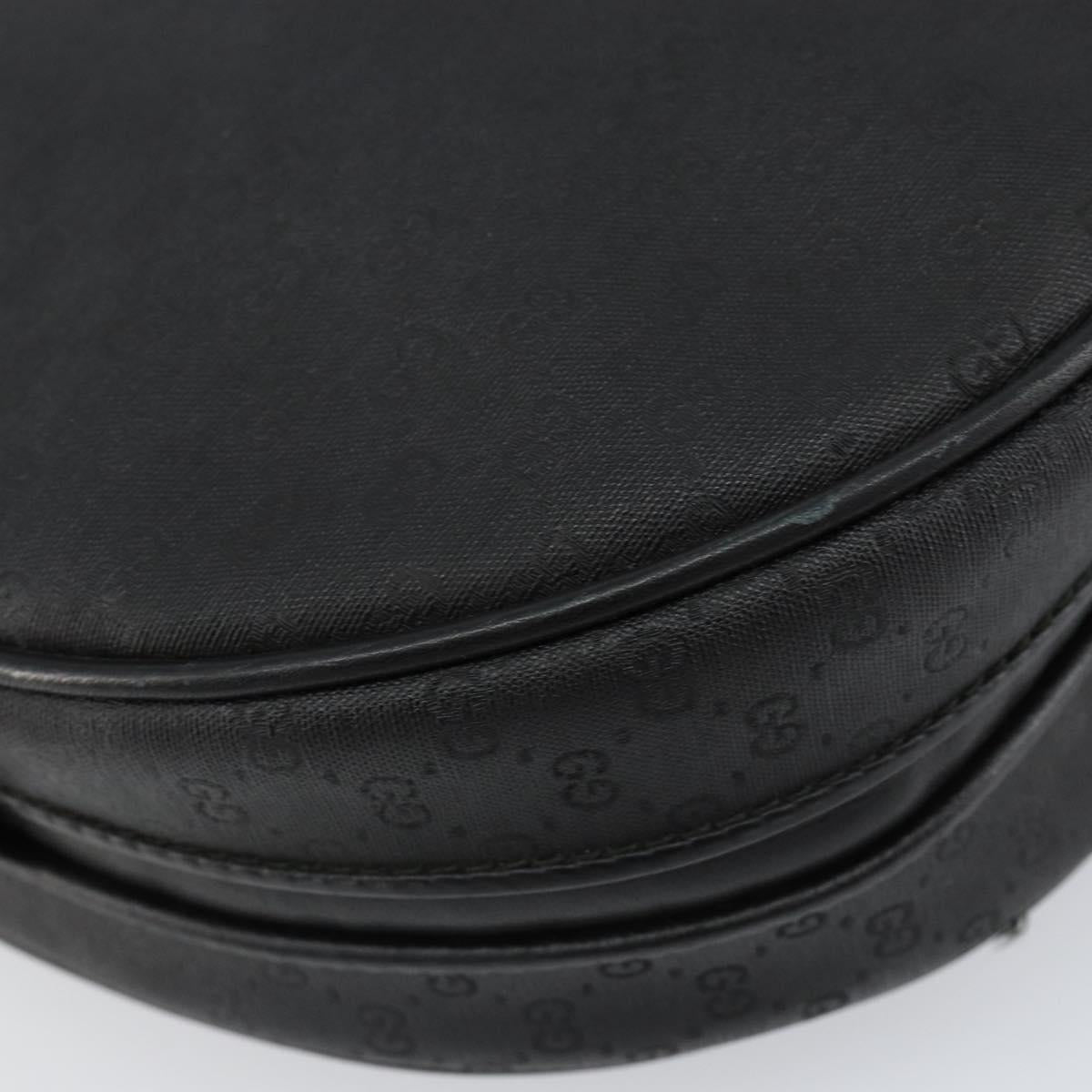 GUCCI Micro GG Canvas Shoulder Bag PVC Black Gold 007 104 0088 Auth BA8187