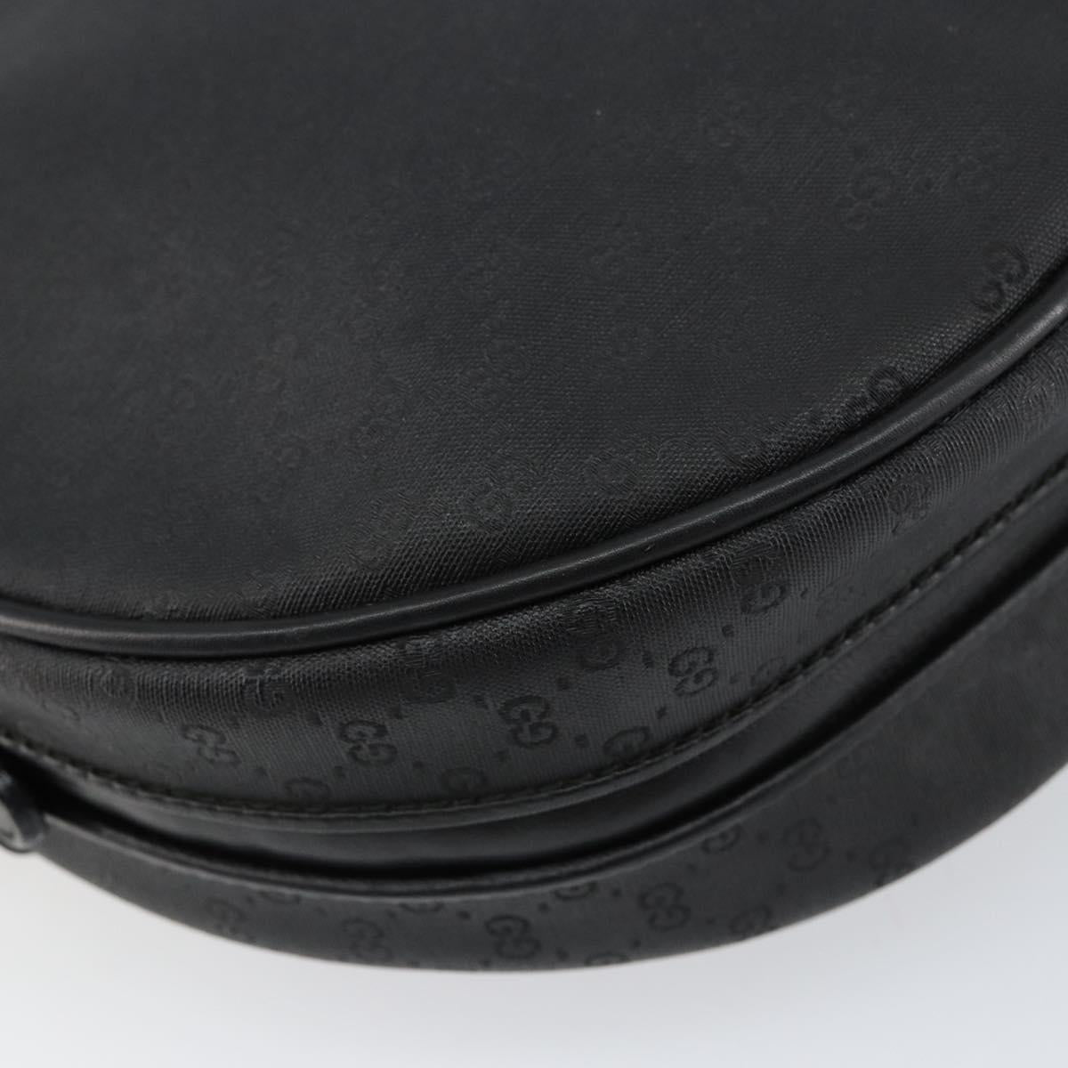 GUCCI Micro GG Canvas Shoulder Bag PVC Black Gold 007 104 0088 Auth BA8187