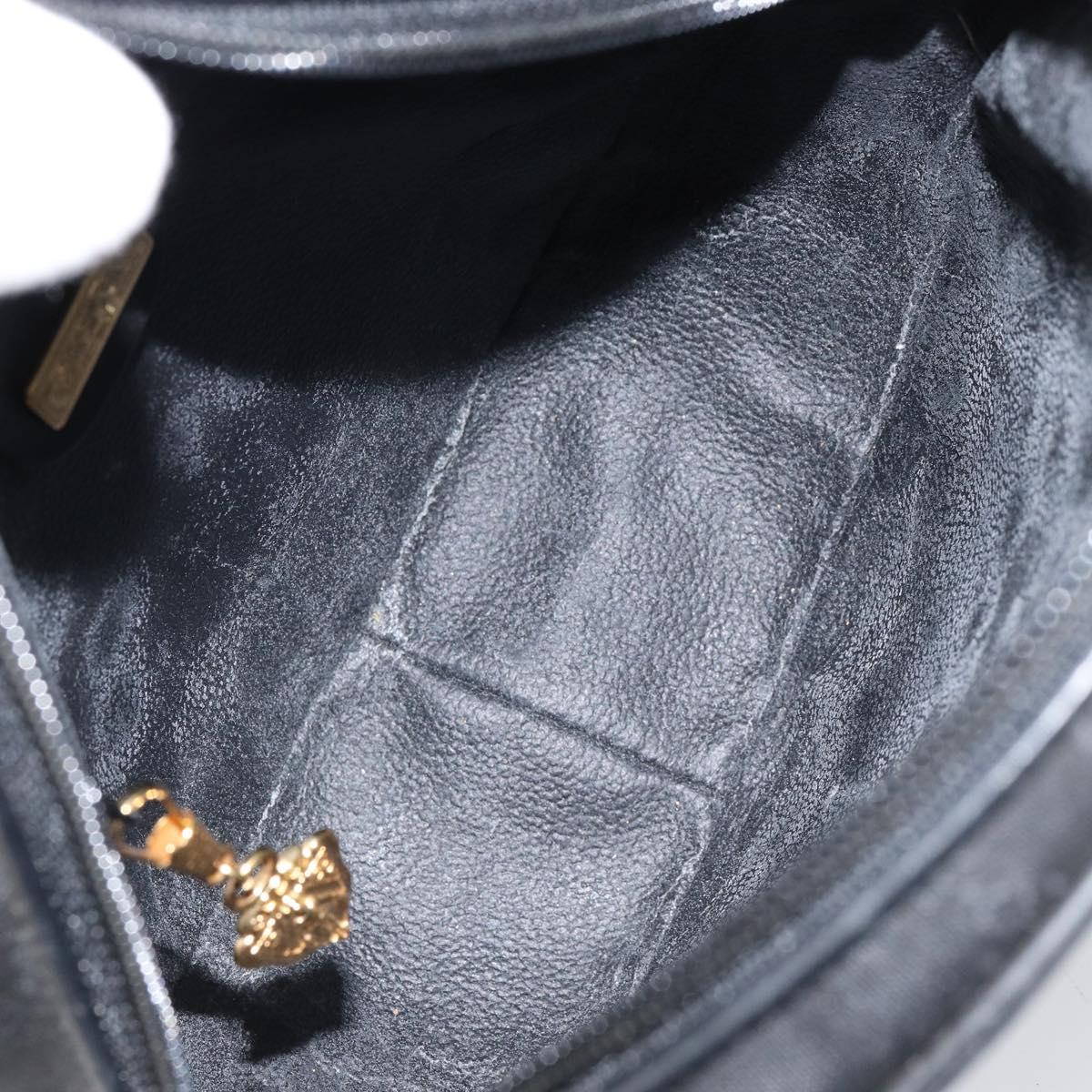 GUCCI Micro GG Canvas Shoulder Bag PVC Black Gold 007 104 0088 Auth BA8187