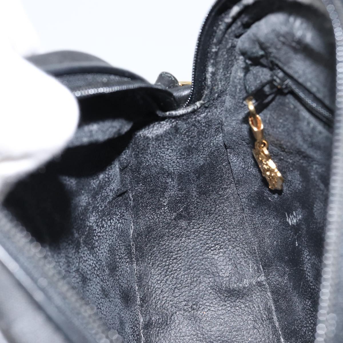 GUCCI Micro GG Canvas Shoulder Bag PVC Black Gold 007 104 0088 Auth BA8187