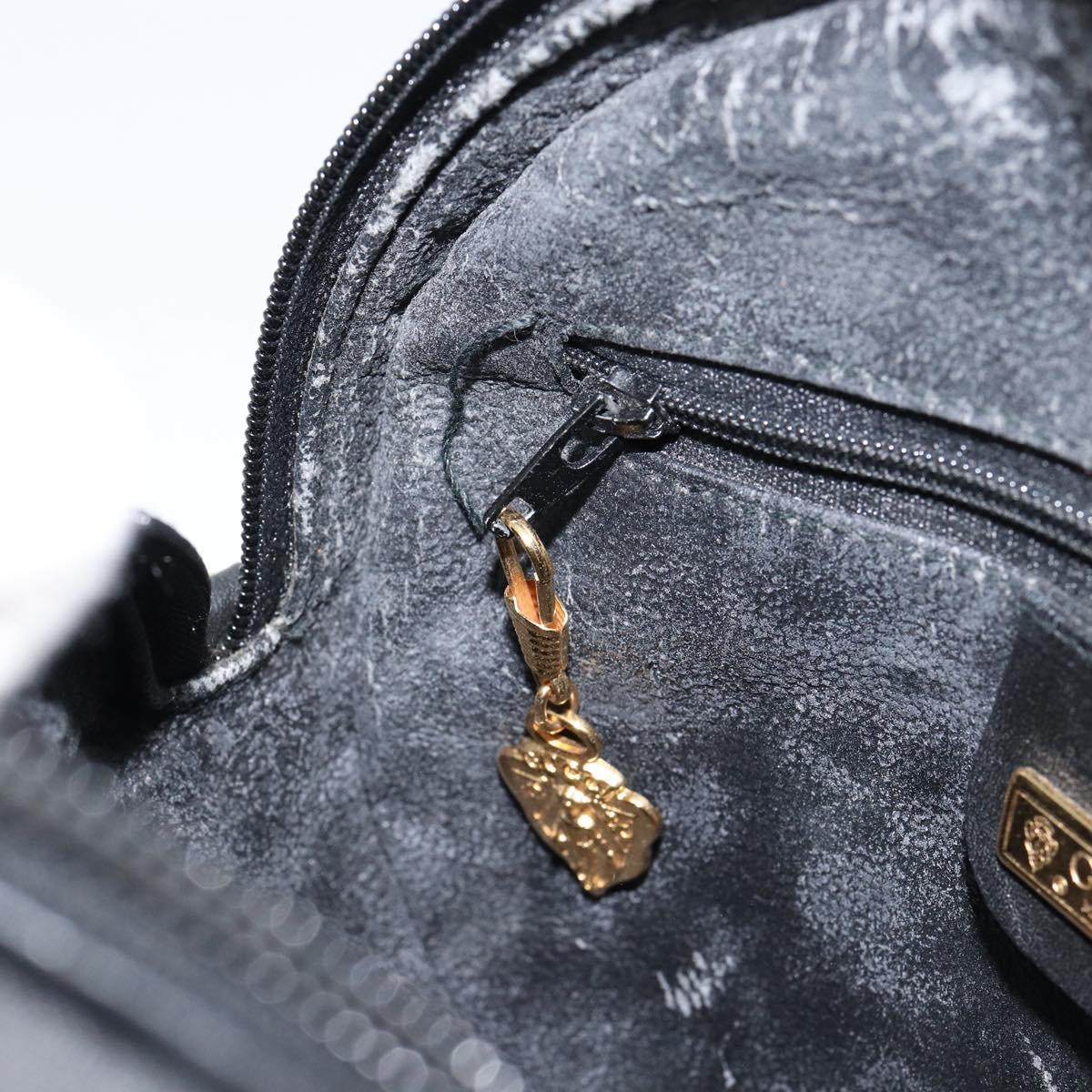 GUCCI Micro GG Canvas Shoulder Bag PVC Black Gold 007 104 0088 Auth BA8187