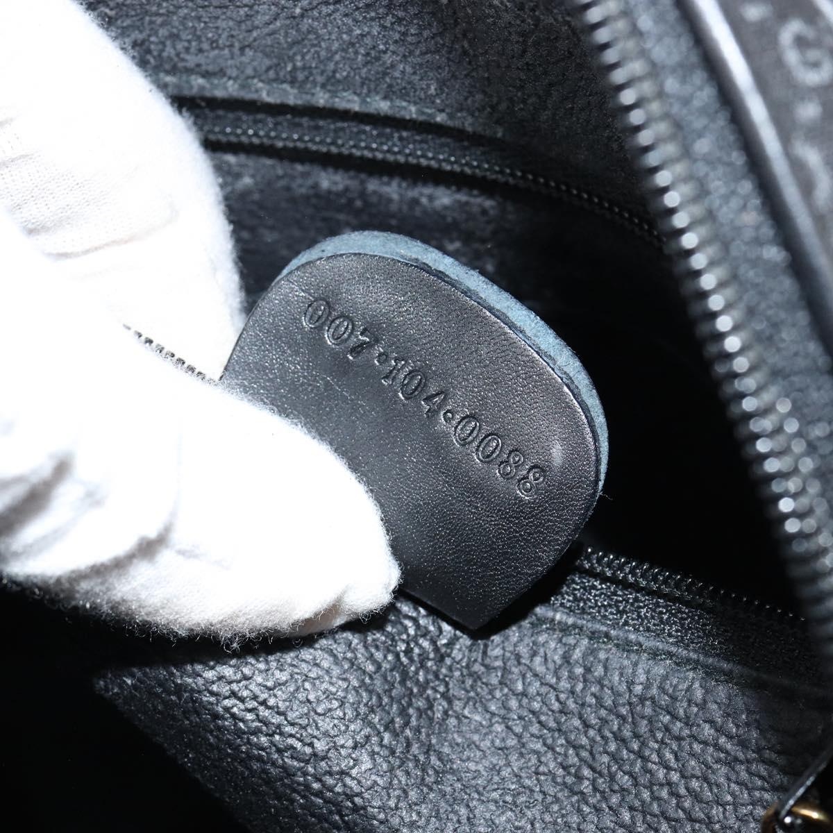 GUCCI Micro GG Canvas Shoulder Bag PVC Black Gold 007 104 0088 Auth BA8187