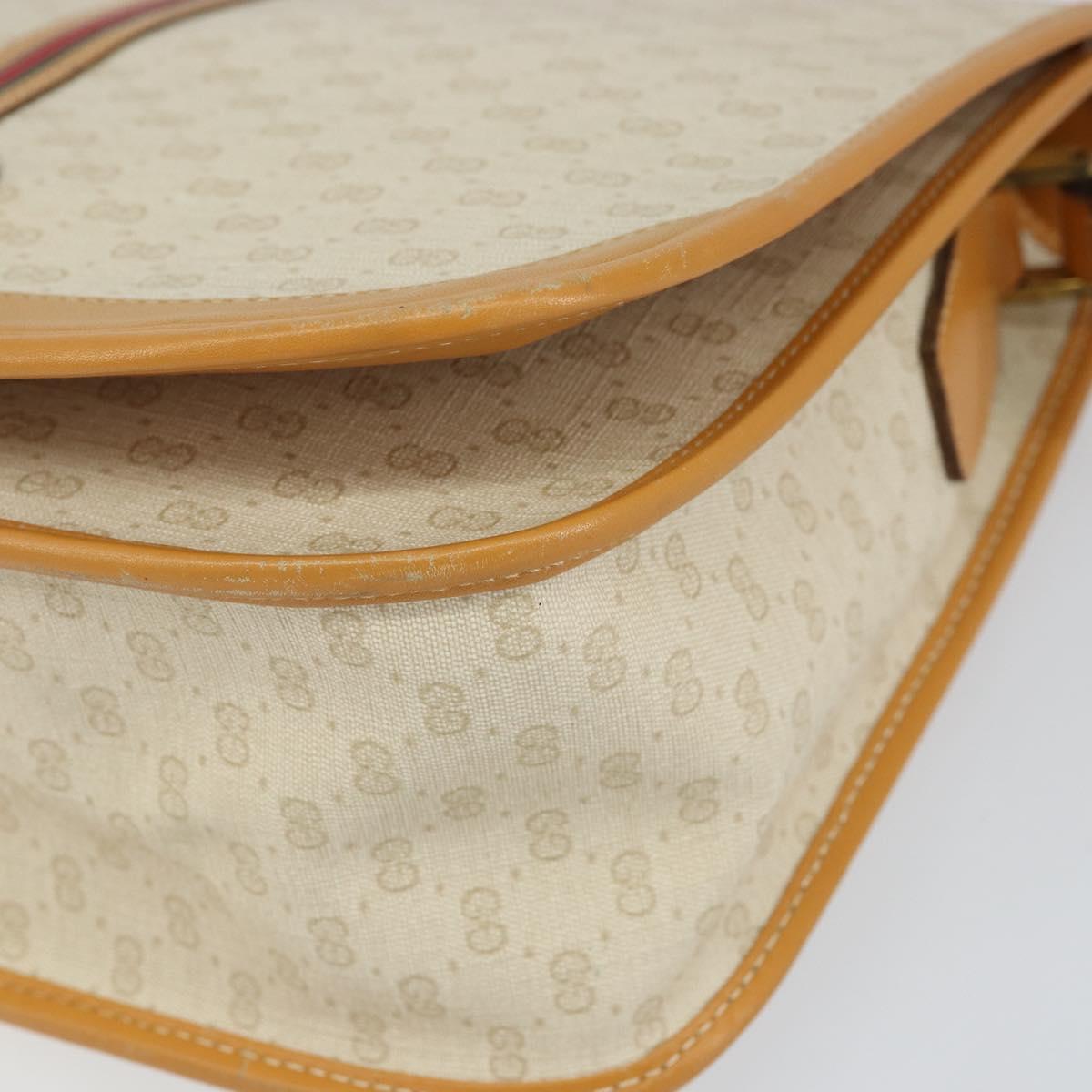 GUCCI Micro GG Supreme Web Sherry Line Bag PVC Beige 001 104 0551 Auth BA8188