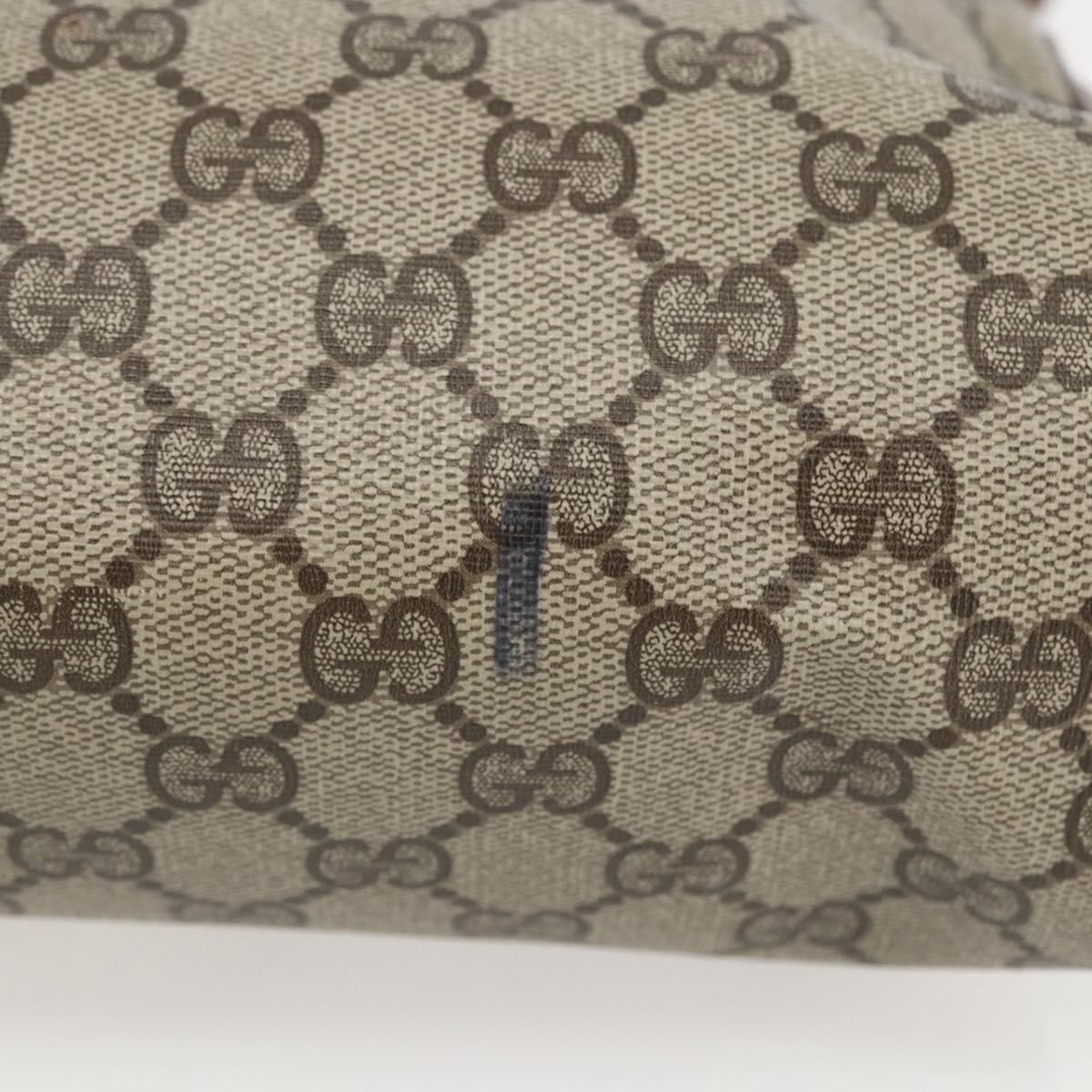 GUCCI GG Supreme Web Sherry Line Bag PVC Beige Gold 89 02 017 Auth BA8189