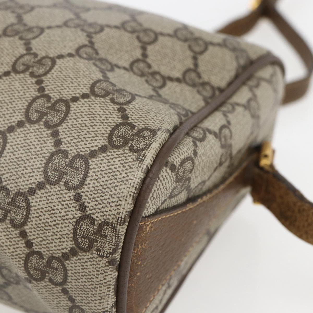 GUCCI GG Supreme Web Sherry Line Bag PVC Beige Gold 89 02 017 Auth BA8189