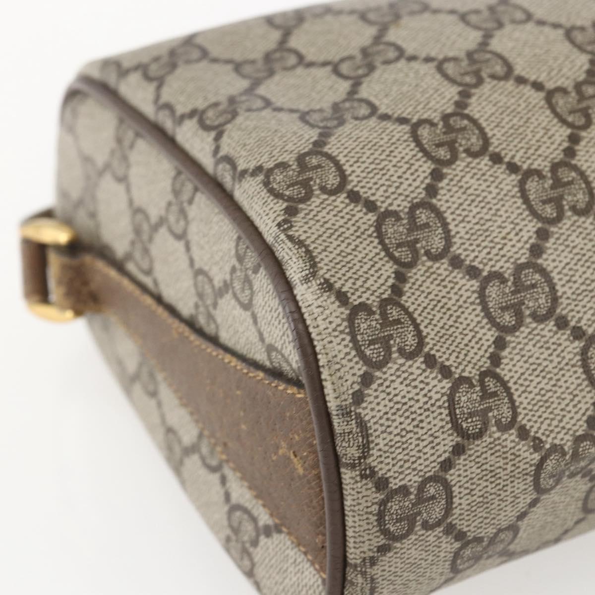 GUCCI GG Supreme Web Sherry Line Bag PVC Beige Gold 89 02 017 Auth BA8189