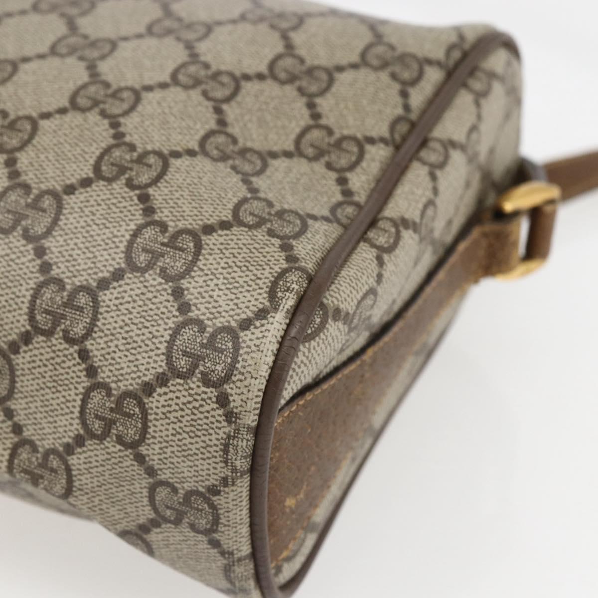 GUCCI GG Supreme Web Sherry Line Bag PVC Beige Gold 89 02 017 Auth BA8189