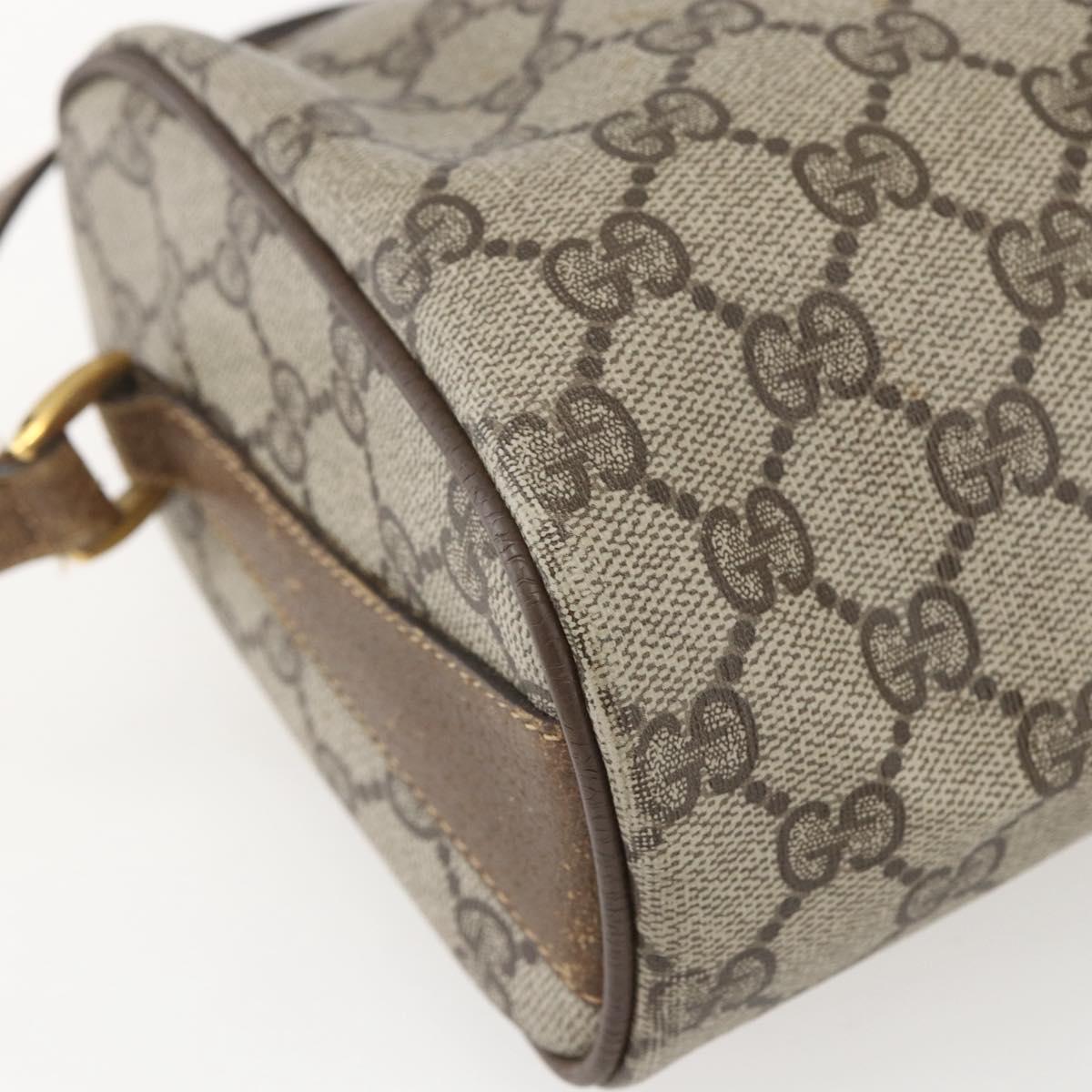 GUCCI GG Supreme Web Sherry Line Bag PVC Beige Gold 89 02 017 Auth BA8189