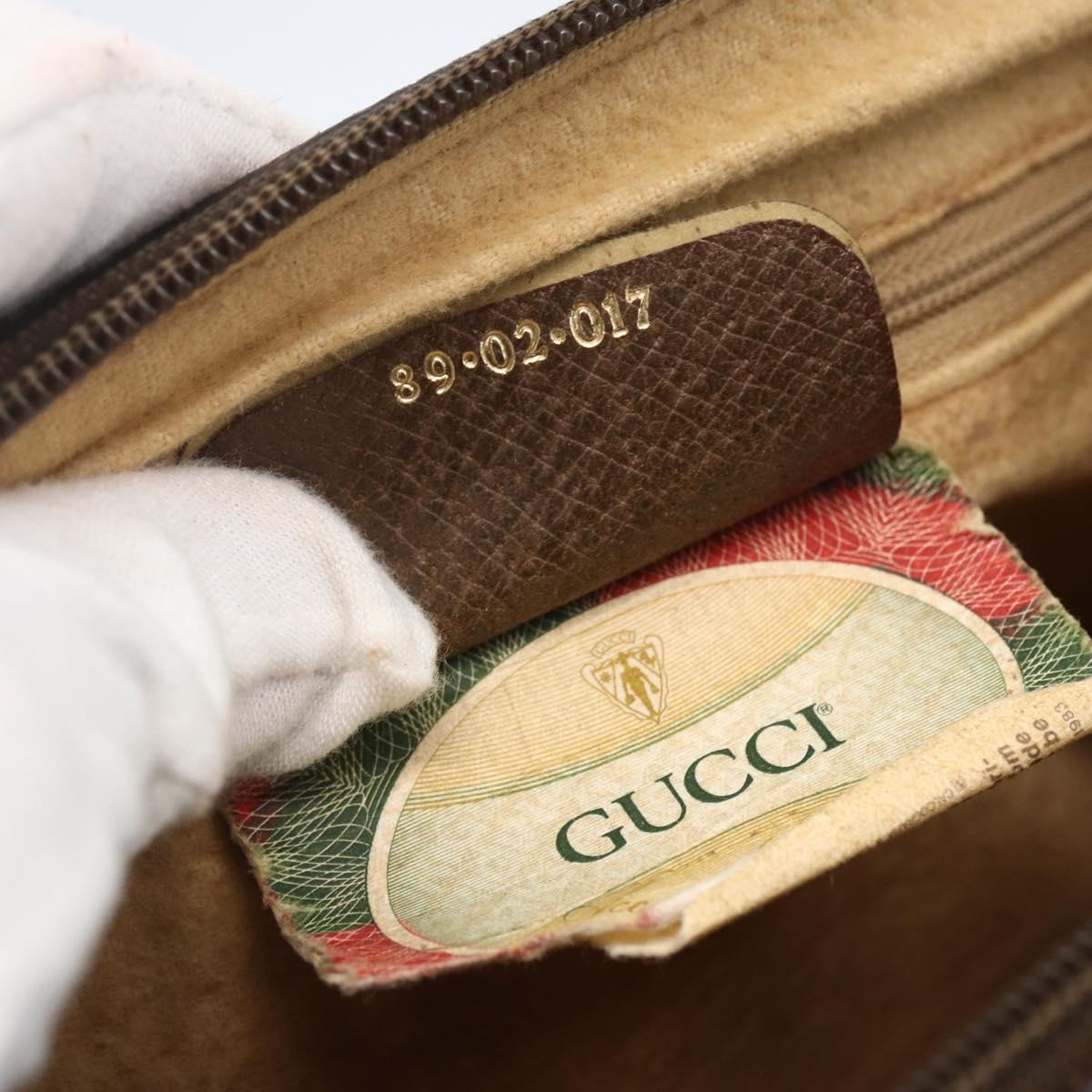 GUCCI GG Supreme Web Sherry Line Bag PVC Beige Gold 89 02 017 Auth BA8189