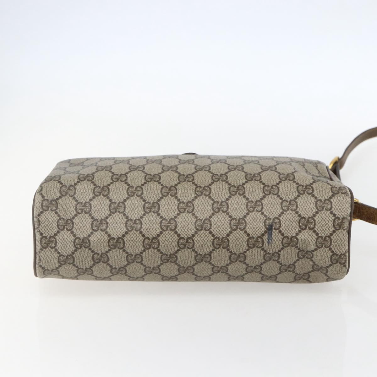 GUCCI GG Supreme Web Sherry Line Bag PVC Beige Gold 89 02 017 Auth BA8189