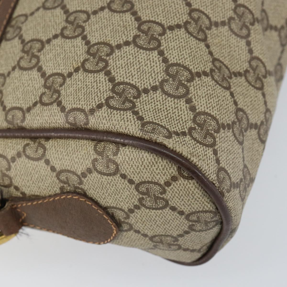 GUCCI GG Supreme Web Sherry Line Bag PVC Beige Gold 56 02 088 Auth BA8190