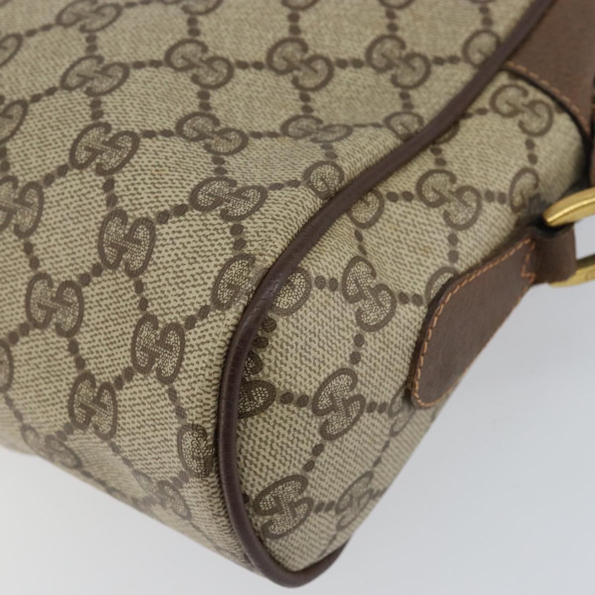 GUCCI GG Supreme Web Sherry Line Bag PVC Beige Gold 56 02 088 Auth BA8190