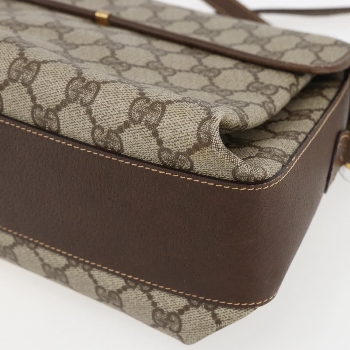 GUCCI GG Supreme Shoulder Bag PVC Beige Gold 001 113 6165 Auth BA8191