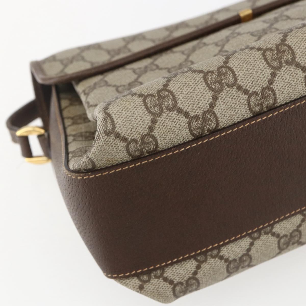 GUCCI GG Supreme Shoulder Bag PVC Beige Gold 001 113 6165 Auth BA8191