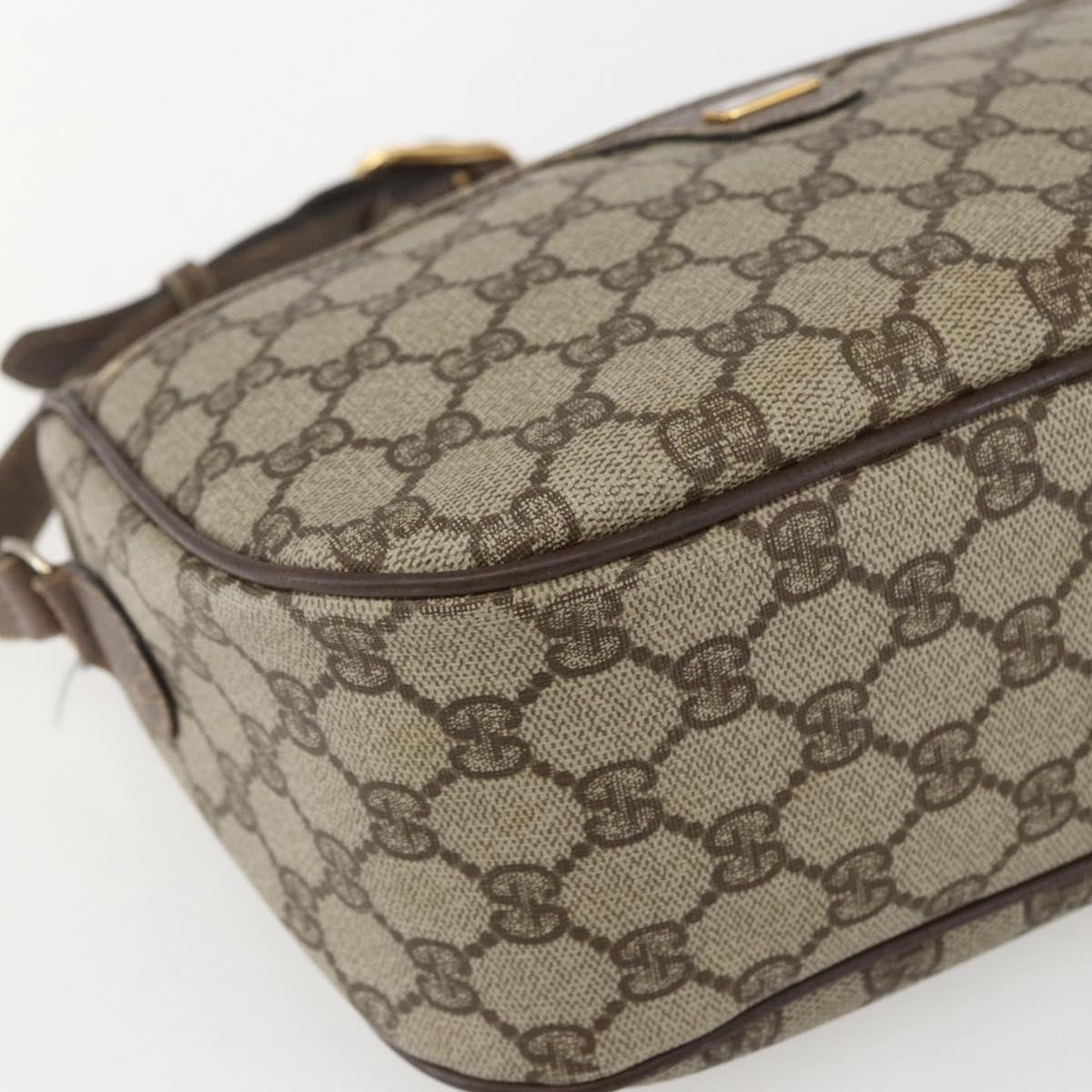 GUCCI GG Supreme Shoulder Bag PVC Beige Gold 001 115 6106 Auth BA8192