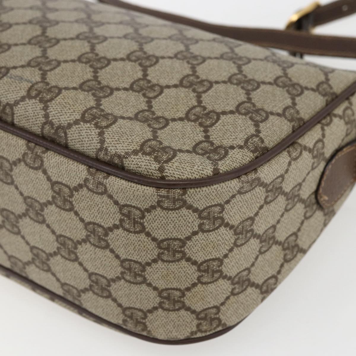 GUCCI GG Supreme Shoulder Bag PVC Beige Gold 001 115 6106 Auth BA8192