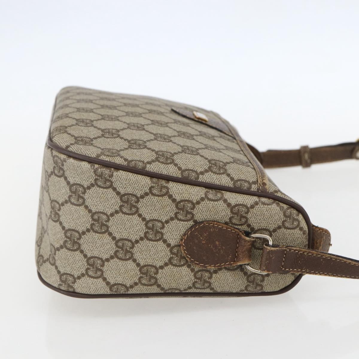 GUCCI GG Supreme Shoulder Bag PVC Beige Gold 001 115 6106 Auth BA8192