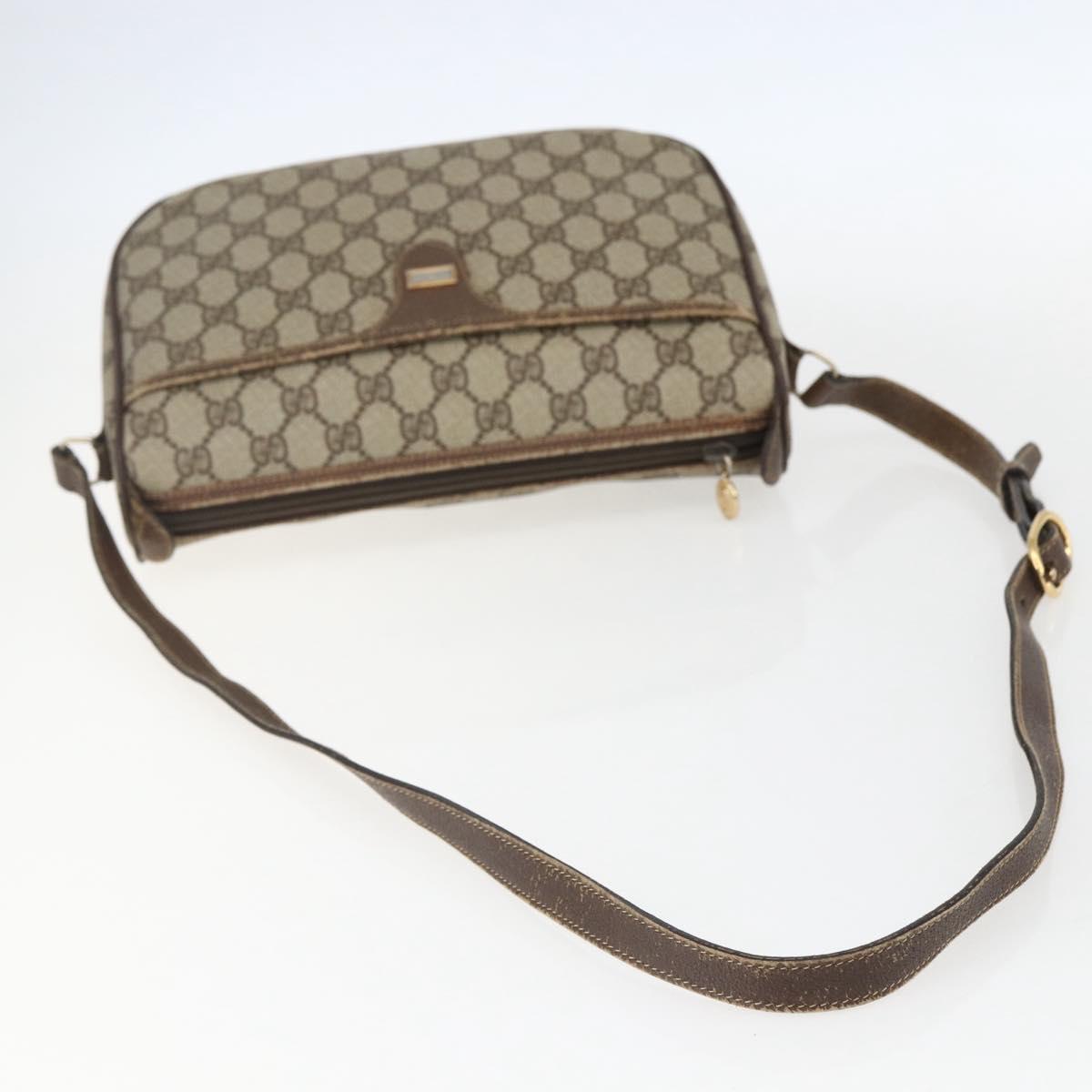 GUCCI GG Supreme Shoulder Bag PVC Beige Gold 001 115 6106 Auth BA8192