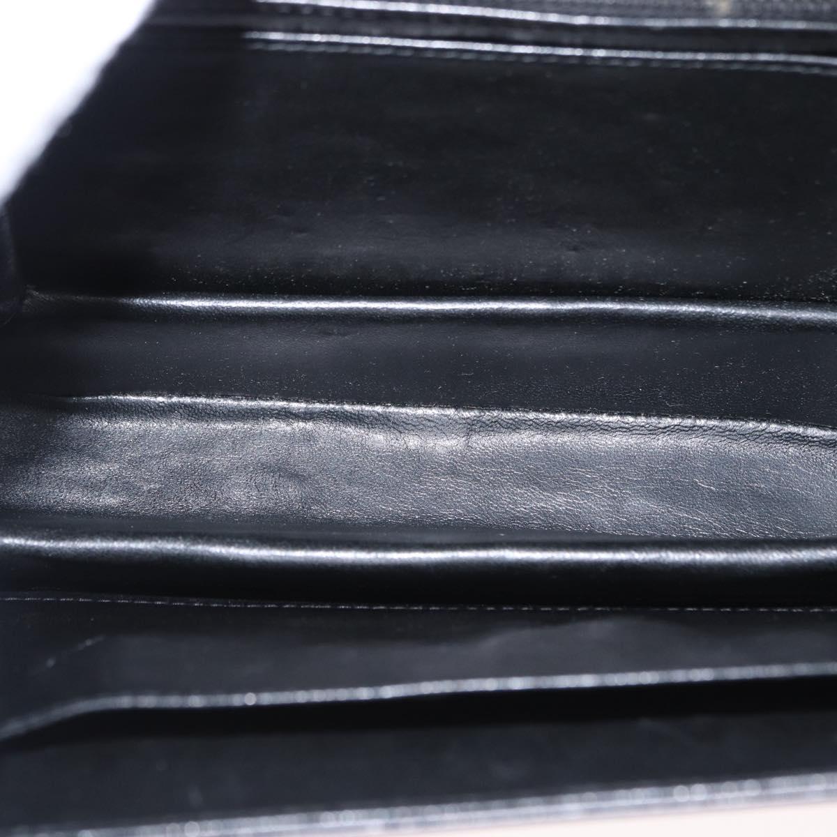 GUCCI Shoulder Bag Leather Black Gold Auth BA8195