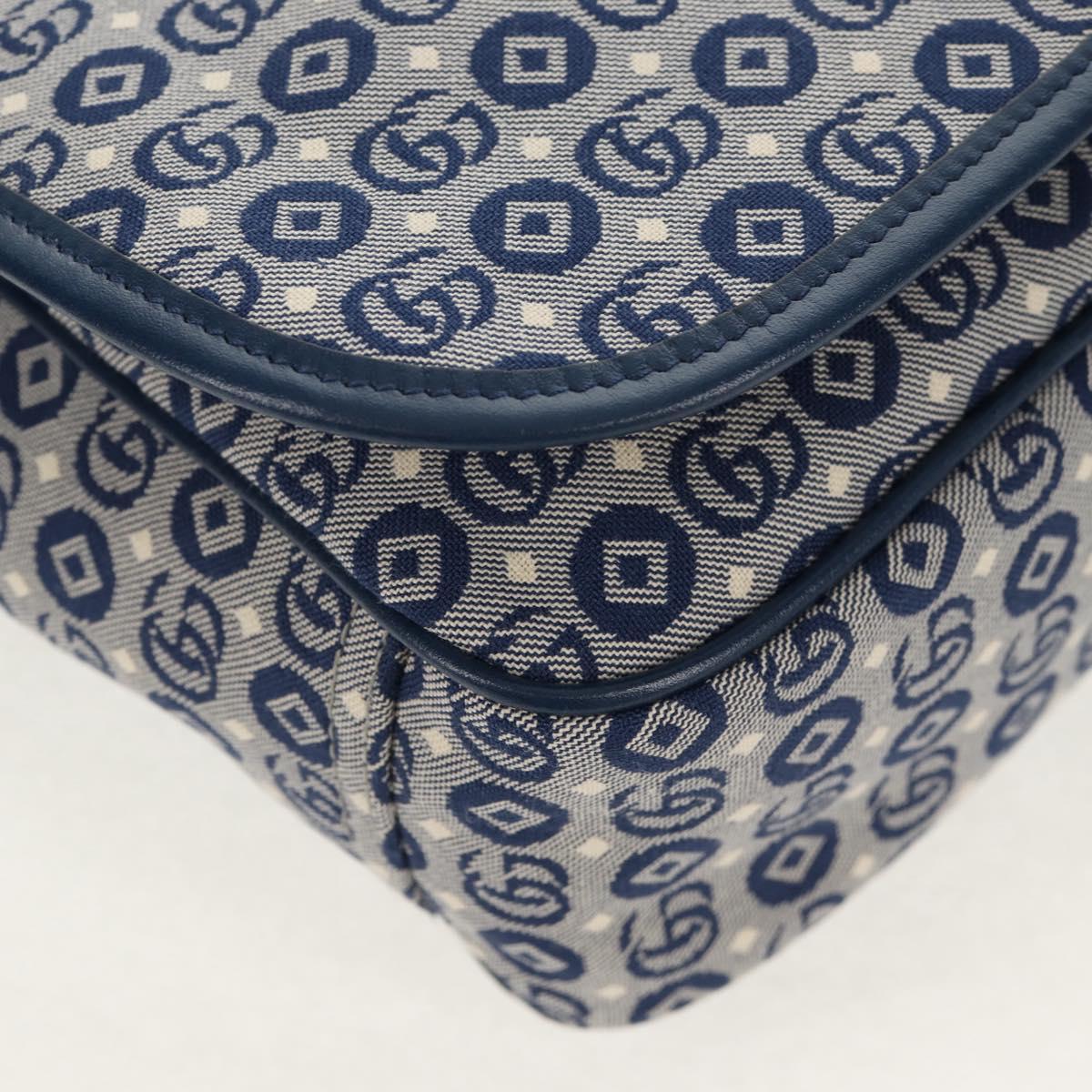 GUCCI Shoulder Bag PVC Blue Silver 664143 Auth BA8196M