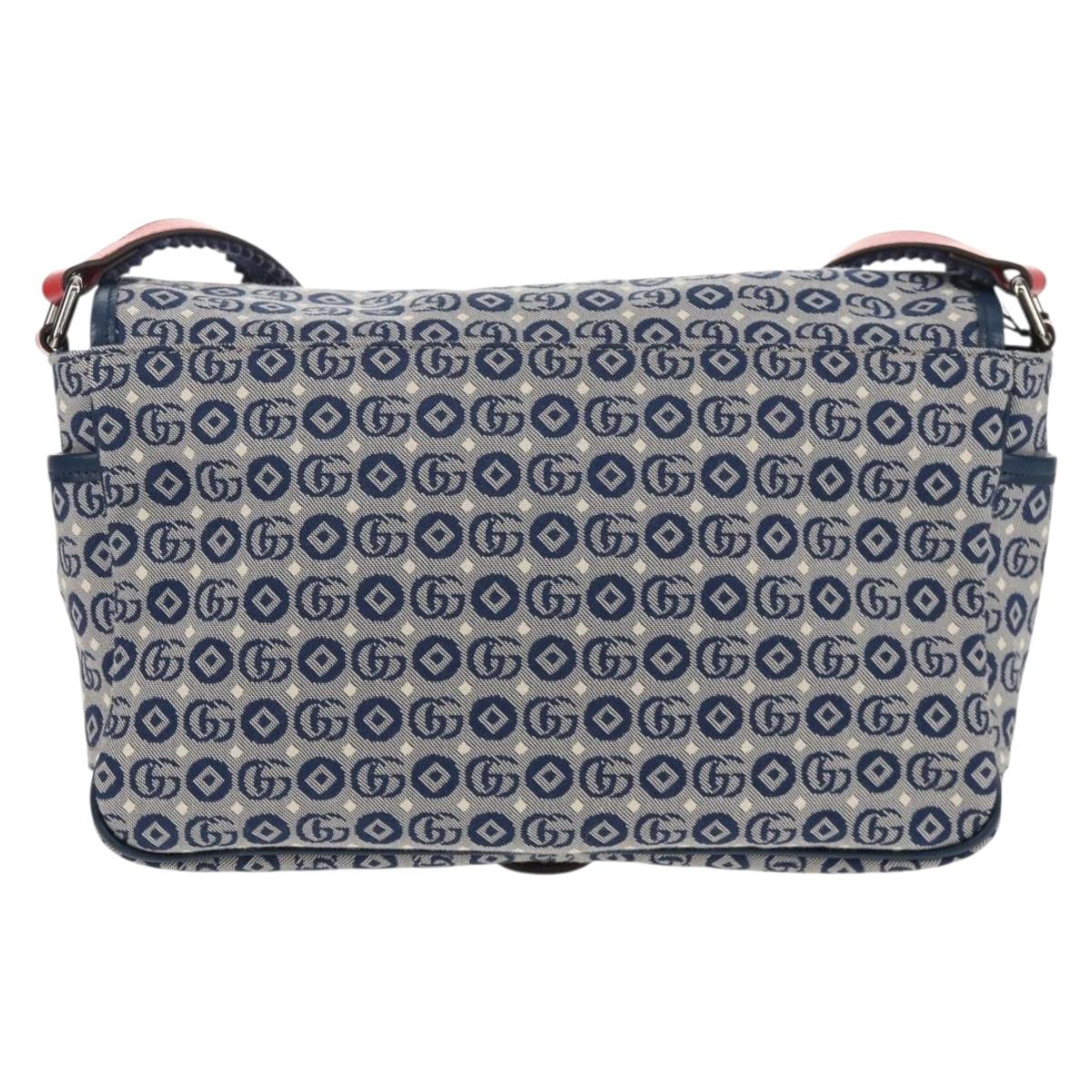 GUCCI Shoulder Bag PVC Blue Silver 664143 Auth BA8196M