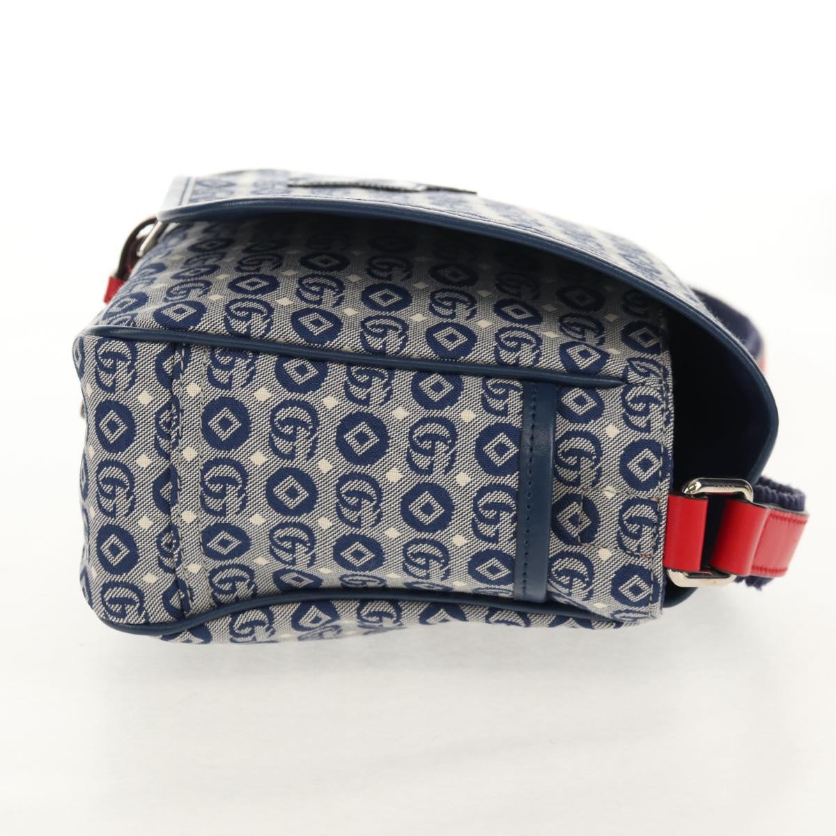 GUCCI Shoulder Bag PVC Blue Silver 664143 Auth BA8196M